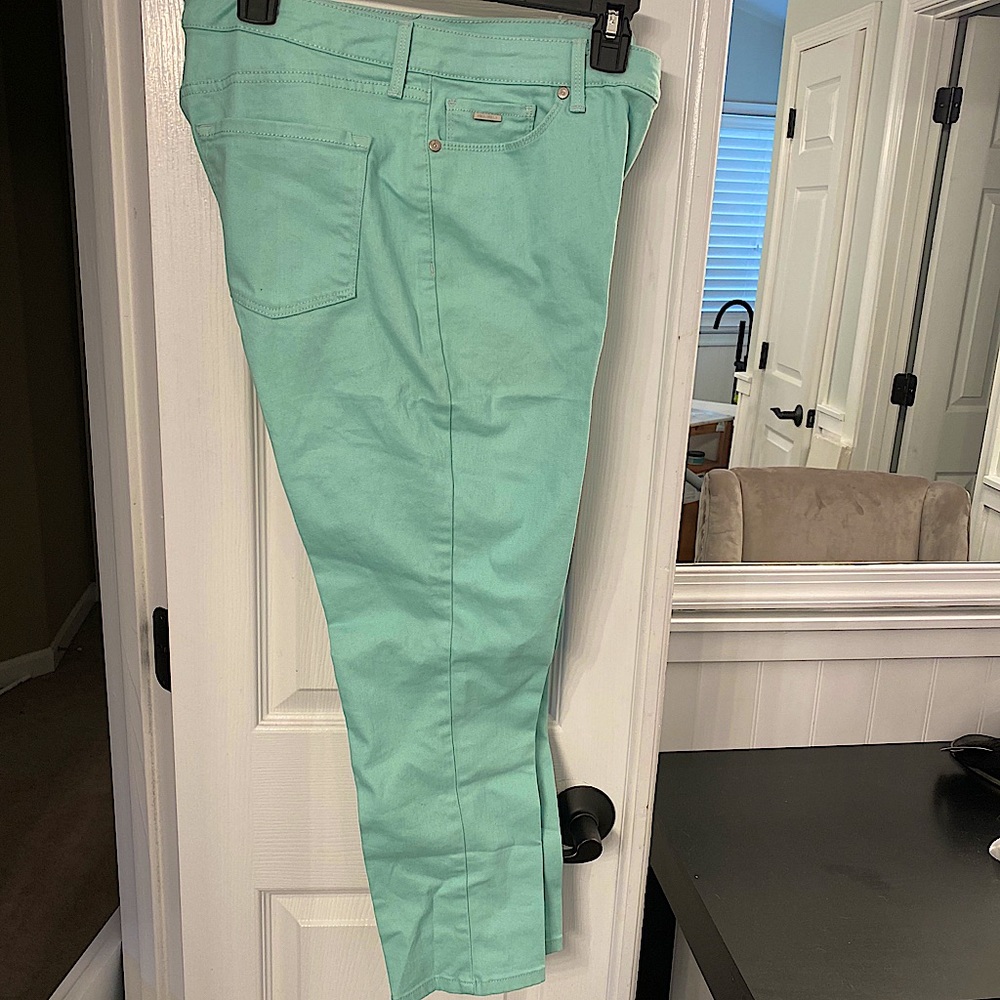 Nine West skinny crop sea foam pants. Size 8. NEVER worn.